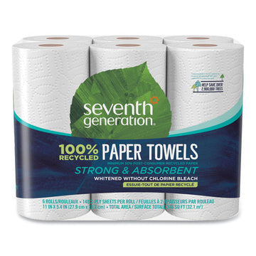 Seventh Generation® 100% Recycled Paper Kitchen Towel Rolls, 2-ply, 11 X 5.4 Sheets, 140 Sheets-rl, 24 Rl-ct freeshipping - TVN Wholesale